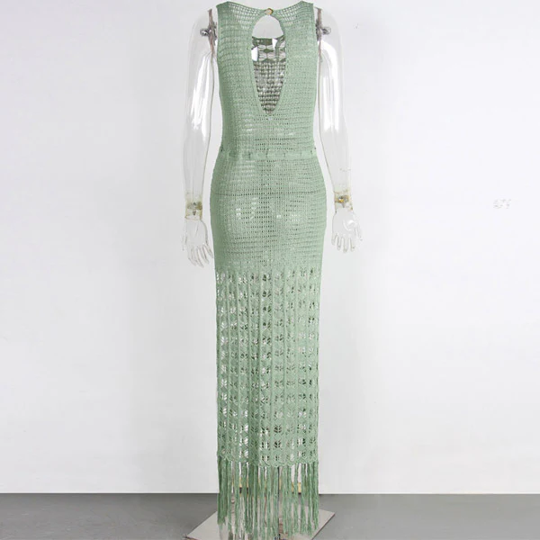 Melodie Sleeveless Crochet Maxi Swim Cover Up - Image 4