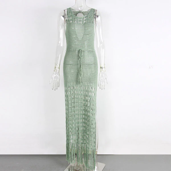 Melodie Sleeveless Crochet Maxi Swim Cover Up - Image 5