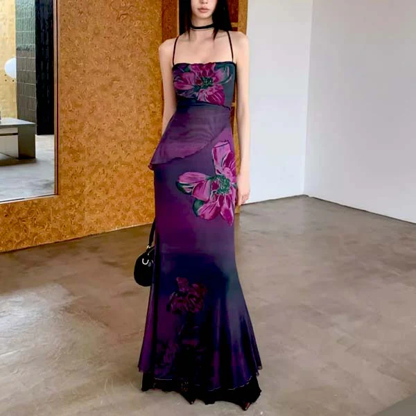 Merinda Floral Mermaid Maxi Dress