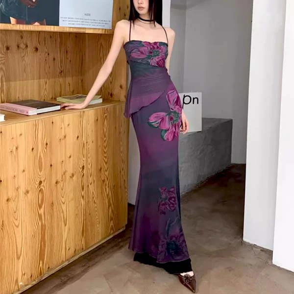 Merinda Floral Mermaid Maxi Dress - Image 3