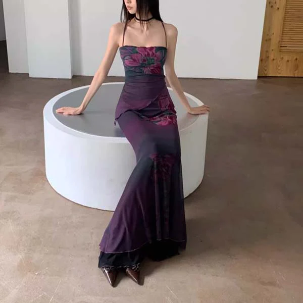 Merinda Floral Mermaid Maxi Dress - Image 4