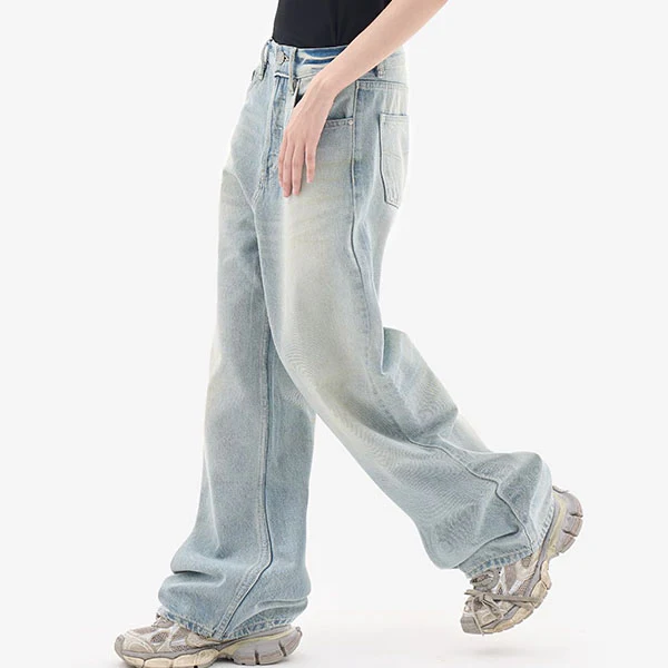 Mia Light Wash Denim Low Rise Jeans - Image 4