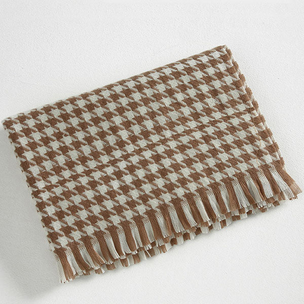 Michelle Houndstooth Fringe Scarf - Image 14