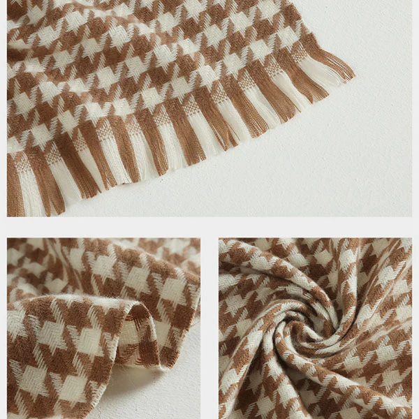 Michelle Houndstooth Fringe Scarf - Image 15