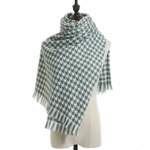 Michelle Houndstooth Fringe Scarf - Image 18