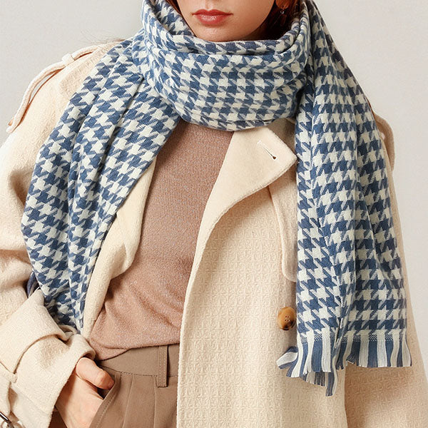 Michelle Houndstooth Fringe Scarf - Image 19