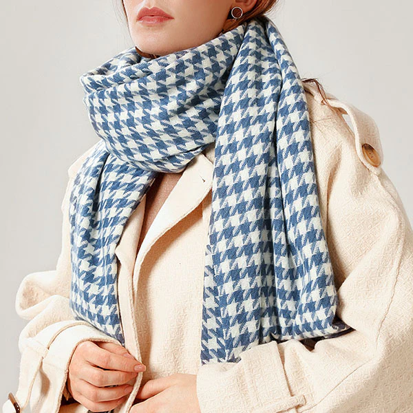 Michelle Houndstooth Fringe Scarf - Image 20