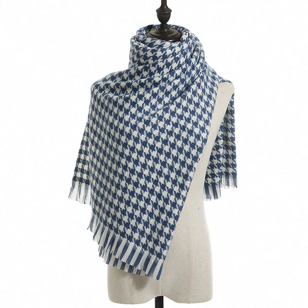 Michelle Houndstooth Fringe Scarf - Image 21