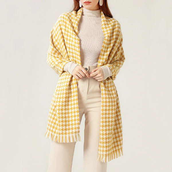 Michelle Houndstooth Fringe Scarf - Image 25