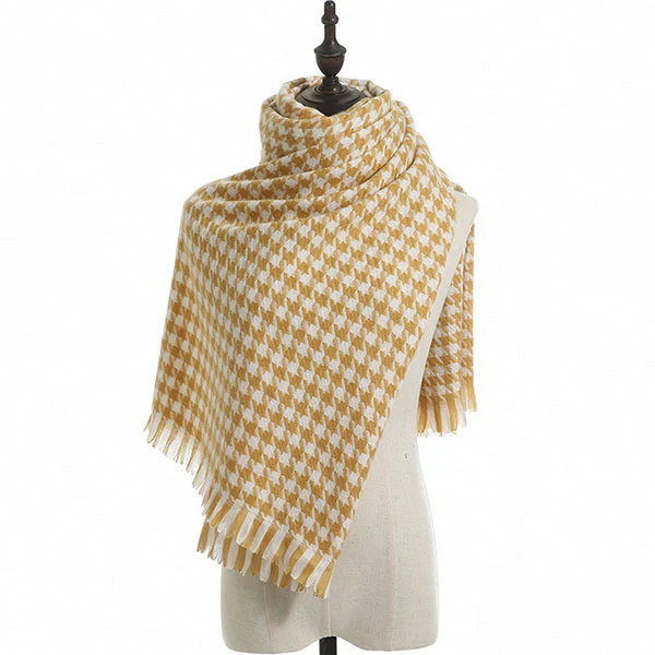Michelle Houndstooth Fringe Scarf - Image 26