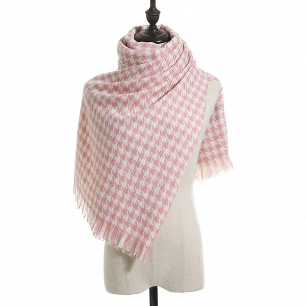 Michelle Houndstooth Fringe Scarf - Image 8