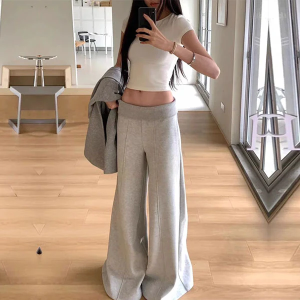 Mika Grey Flare Leg Lounge Pants - Image 5