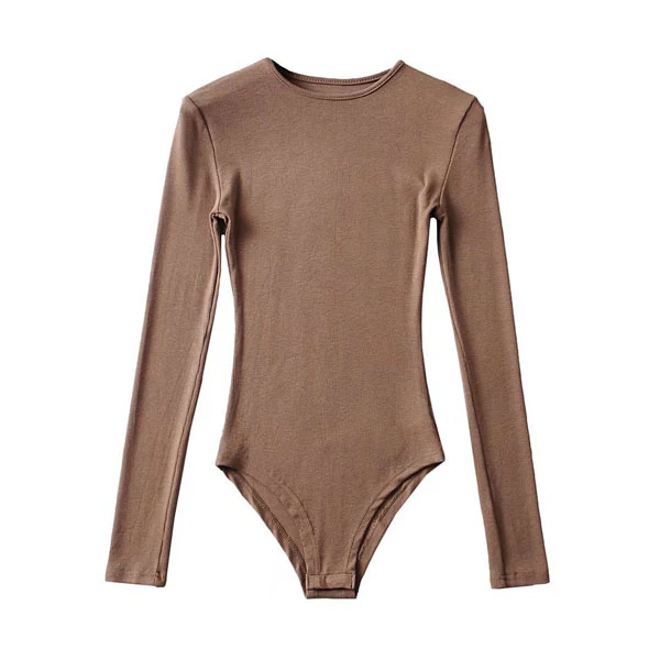 Miri Ribbed Long Sleeve Crew Neck Bodysuit - Image 14