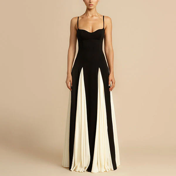 Nara Spaghetti Strap Contrast Maxi Dress - Image 4