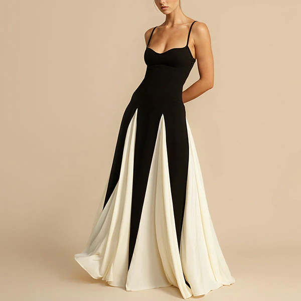Nara Spaghetti Strap Contrast Maxi Dress - Image 6