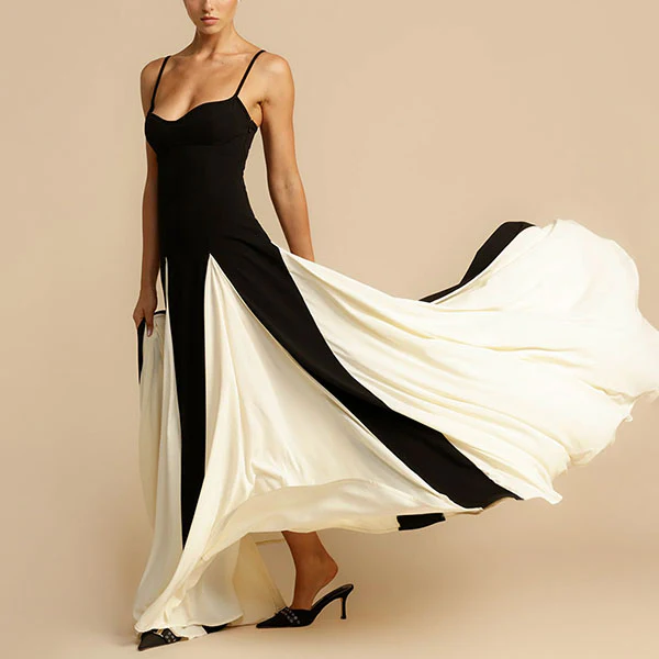 Nara Spaghetti Strap Contrast Maxi Dress - Image 7