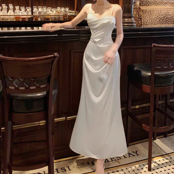 Natalia Elegant Draped Corset with Lace Detail Evening Dress - Image 4