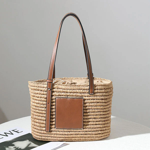 Natalie Rattan Woven Straw Tote Bag - Image 2