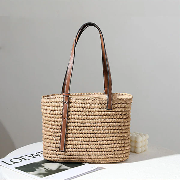 Natalie Rattan Woven Straw Tote Bag - Image 5