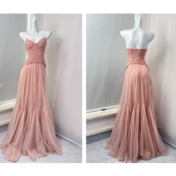 Natalie Romantic Lace Floral Corset Tulle Evening Dress - Image 7