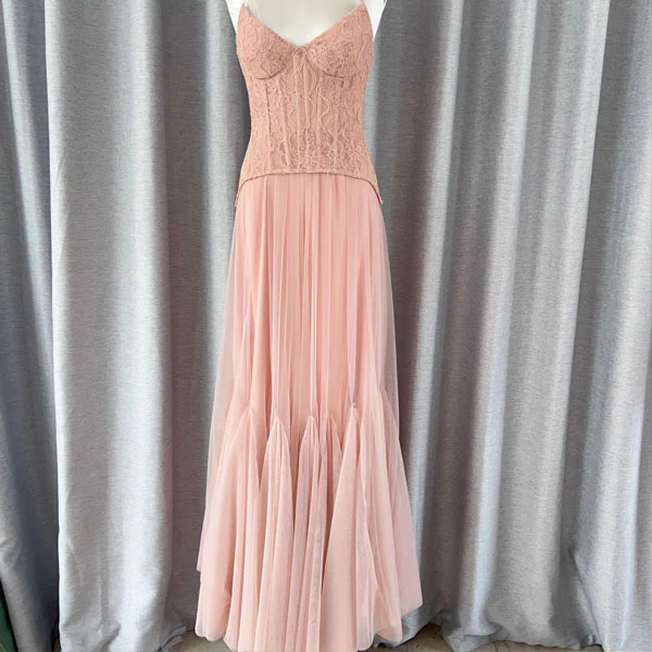 Natalie Romantic Lace Floral Corset Tulle Evening Dress - Image 8