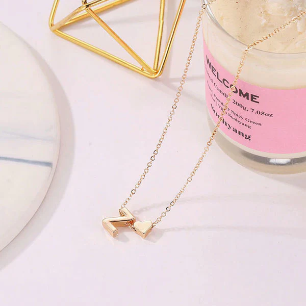 Nelly Dainty Heart & Personalized Initial Necklace - Image 3