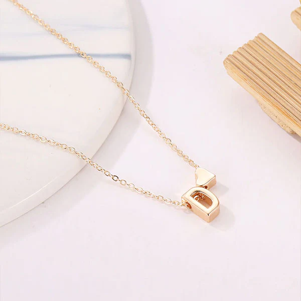 Nelly Dainty Heart & Personalized Initial Necklace - Image 4