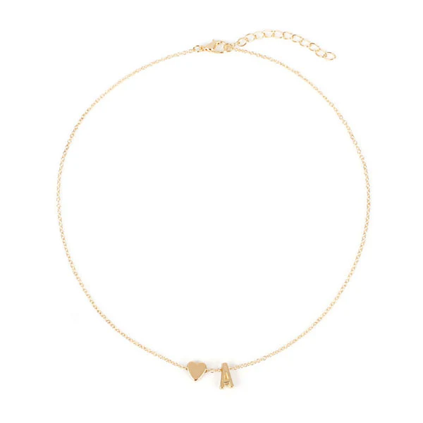 Nelly Dainty Heart & Personalized Initial Necklace - Image 5