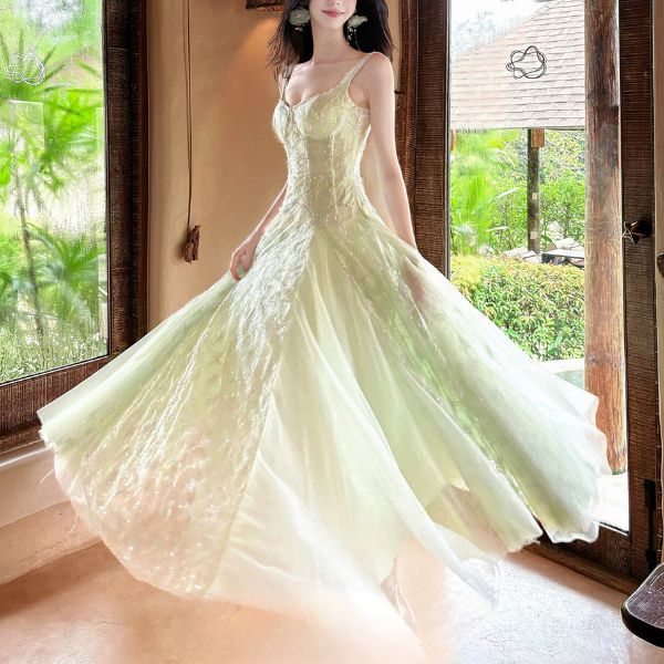 Nerina Pastel Mint Floral Embroidered Dress - Image 2