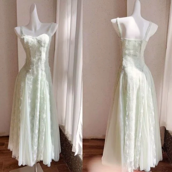 Nerina Pastel Mint Floral Embroidered Dress - Image 7