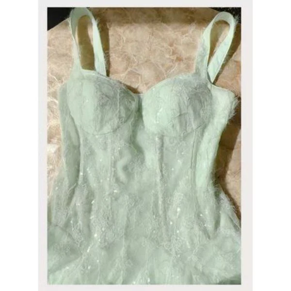 Nerina Pastel Mint Floral Embroidered Dress - Image 8