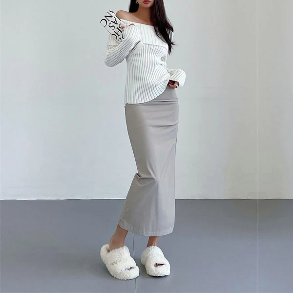 Nico Off The Sholder Ribbed Knit Sweater - Image 2