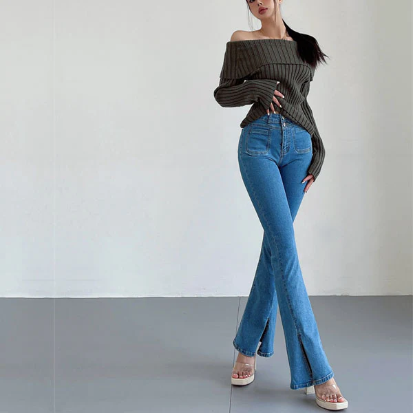 Nico Off The Sholder Ribbed Knit Sweater - Image 7