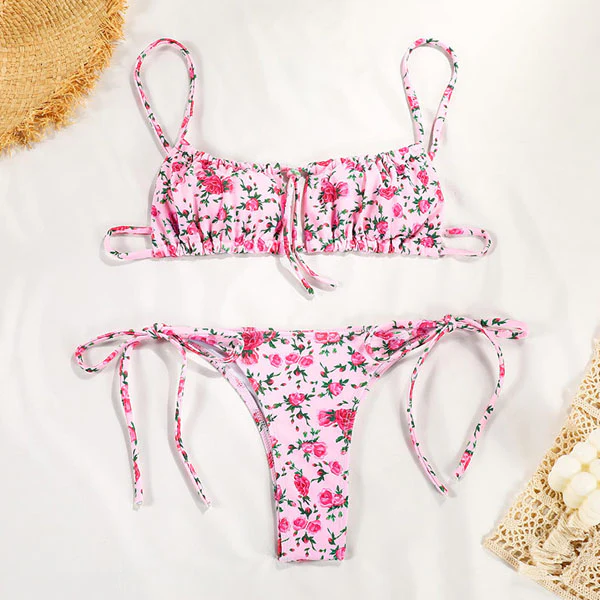 Niki Floral Print Bandeau Bikini - Image 5