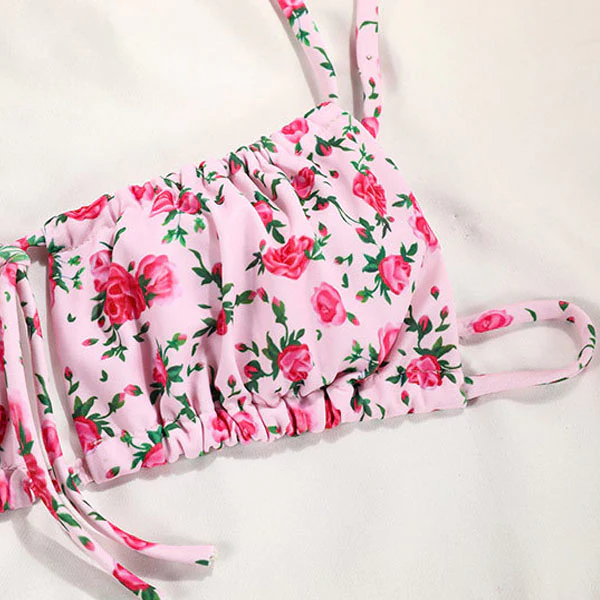 Niki Floral Print Bandeau Bikini - Image 7