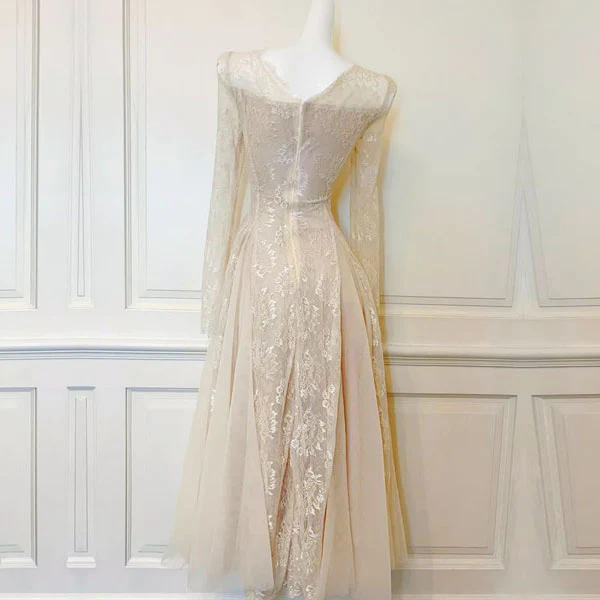 Nysa Ethereal Long Sleeve Lace Flare Dress - Image 7