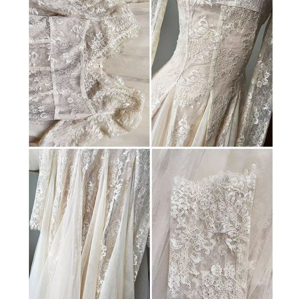 Nysa Ethereal Long Sleeve Lace Flare Dress - Image 8