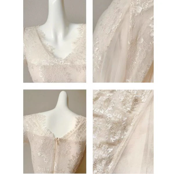 Nysa Ethereal Short Sleeve Lace Flare Dress - Image 9