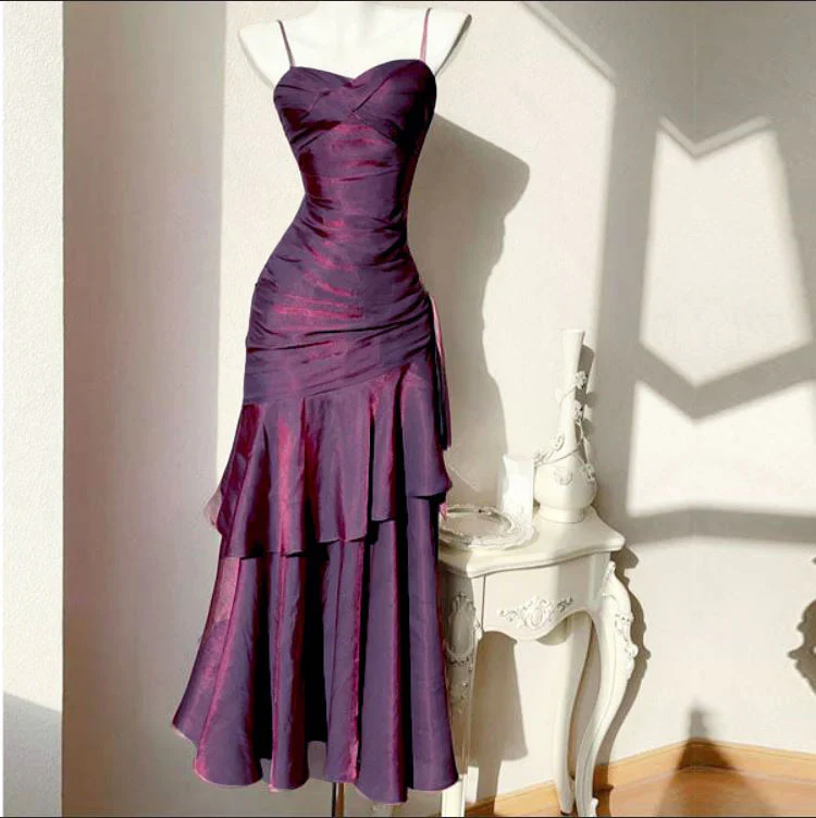 Pamela Dark Mauve Enchanting Ruffled Tiered Maxi Dress - Image 5