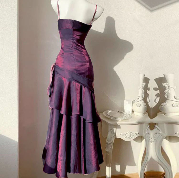 Pamela Dark Mauve Enchanting Ruffled Tiered Maxi Dress - Image 6