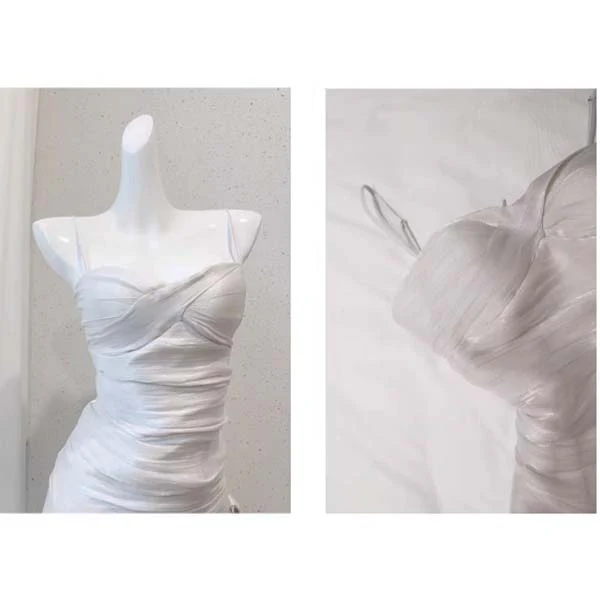 Pamela Enchanting Silver White Ruffled Tiered Maxi Dress - Image 8