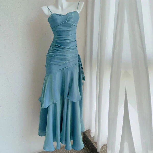 Pamela Glacier Blue Enchanting Ruffled Tiered Maxi Dress - Image 5