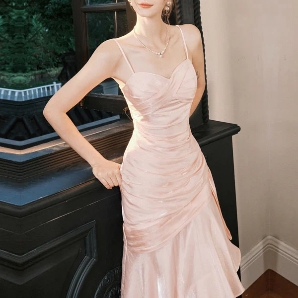 Pamela Pastel Pink Enchanting Ruffled Tiered Maxi Dress - Image 6