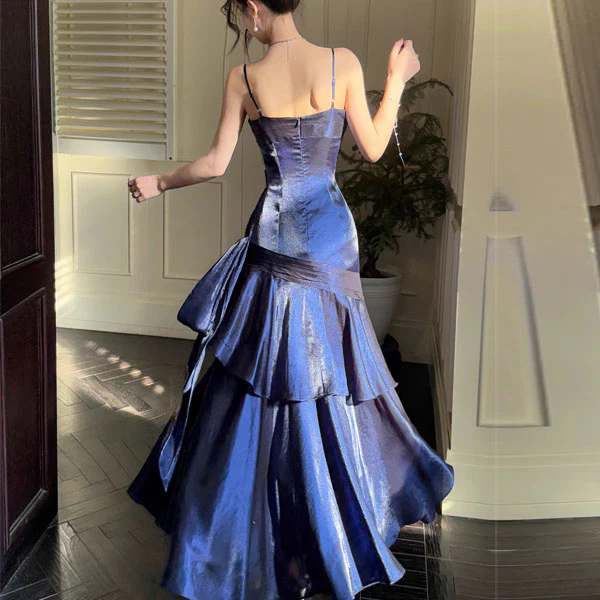 Pamela Royal Blue Enchanting Ruffled Tiered Maxi Dress - Image 2