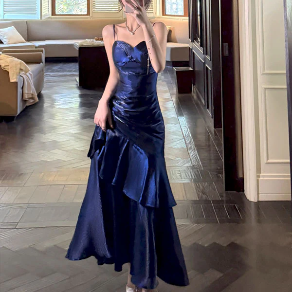Pamela Royal Blue Enchanting Ruffled Tiered Maxi Dress - Image 4