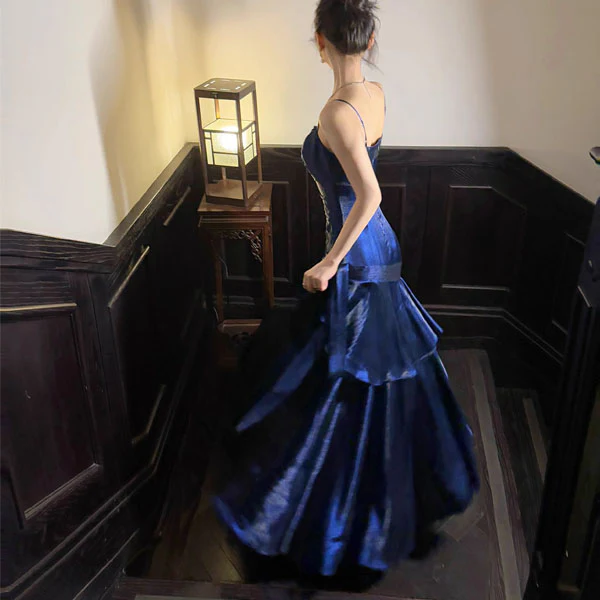 Pamela Royal Blue Enchanting Ruffled Tiered Maxi Dress - Image 5
