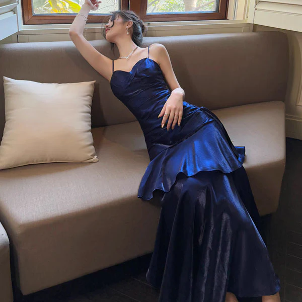 Pamela Royal Blue Enchanting Ruffled Tiered Maxi Dress - Image 6