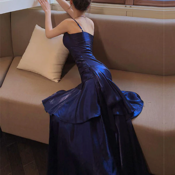 Pamela Royal Blue Enchanting Ruffled Tiered Maxi Dress - Image 7