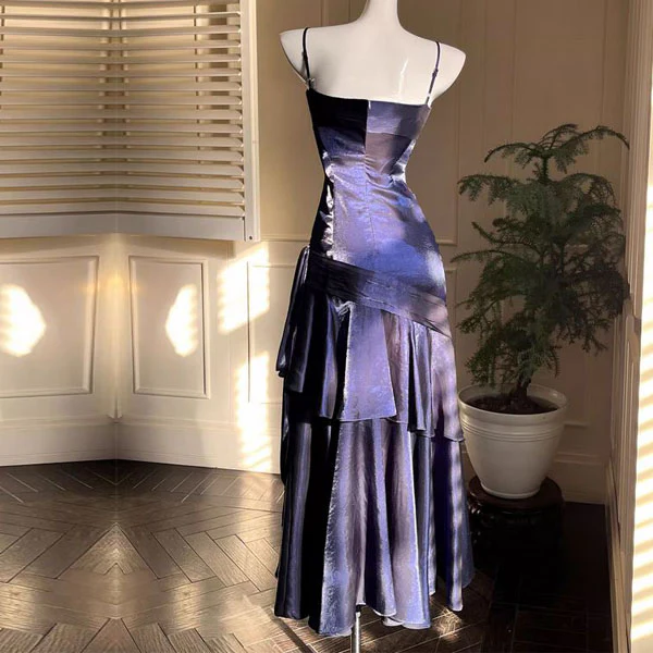 Pamela Royal Blue Enchanting Ruffled Tiered Maxi Dress - Image 9