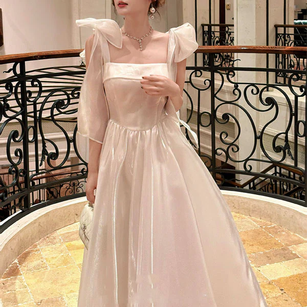 Pearline Elegant Lluminous Square Neckline Evening Dress - Image 7